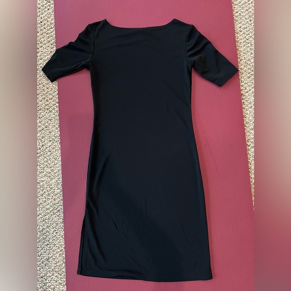 GAP Little Black Dress Size XS Classic Boat Neck Side Slit - Picture 3 of 7
